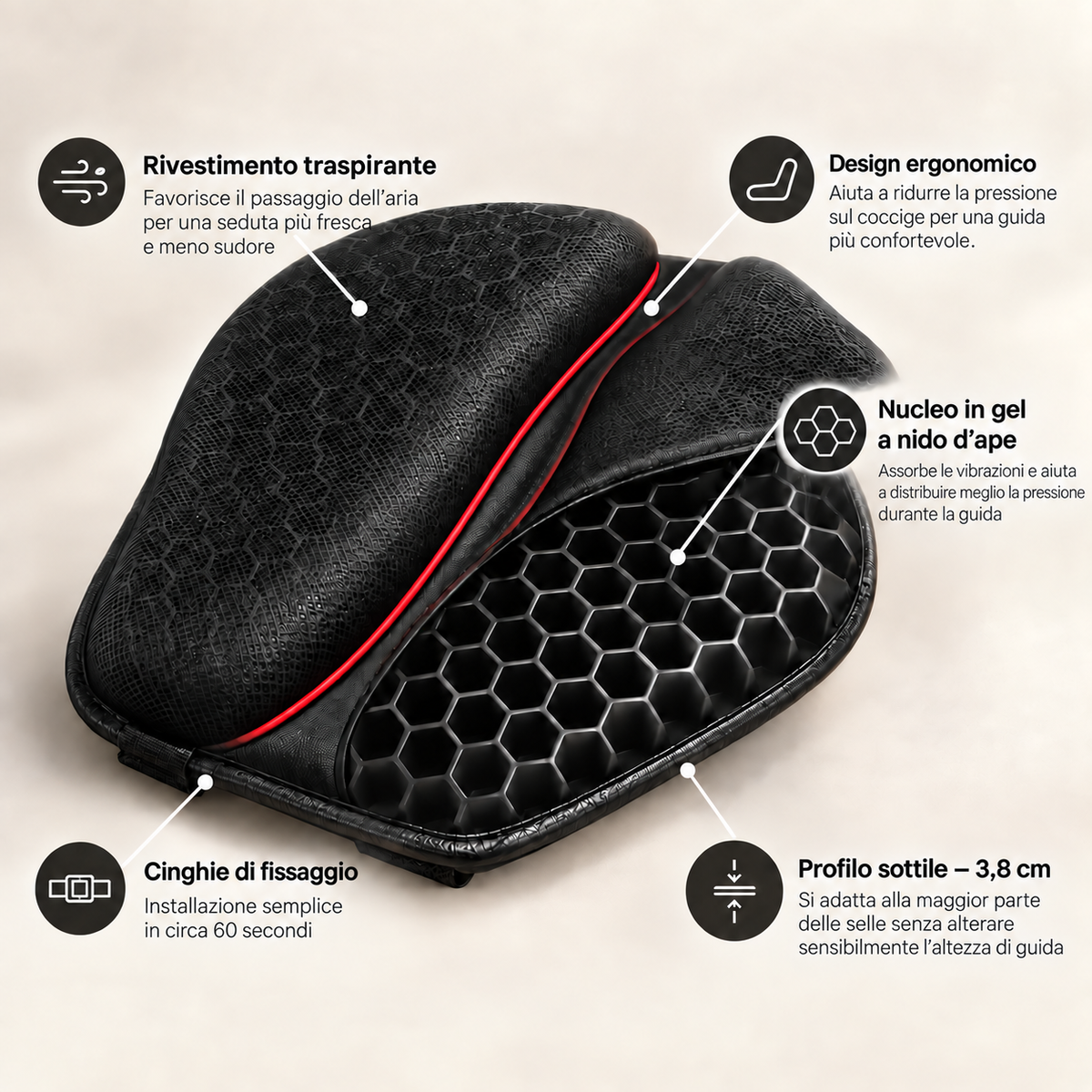 Cuscino Gel Moto