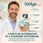 Dentist holding DinoKid toothbrush with trust features